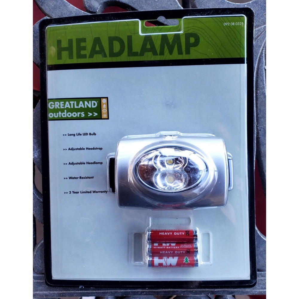 Vtg Greatland Outdoors LED Headlamp – Adjustable Headstrap & Headlamp - NOS